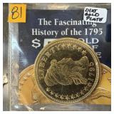 1795 24K GOLD PLATE $5 PROOF COIN