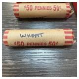 ROLL OF MIXED DATE WHEAT PENNIES CENTS