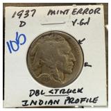 1937-D BUFFALO NICKEL DOUBLE STRUCK