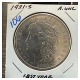 1921-S MORGAN SILVER DOLLAR BETTER