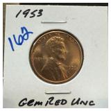 1953 WHEAT PENNY CENT GEM RED UNC