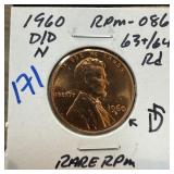1960-D/D MEMORIAL PENNY CENT RPM-086