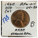 1960-D/D MEMORIAL PENNY CENT RPM-015