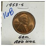 1953-S WHEAT PENNY CENT GEM RED UNC
