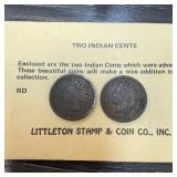 2PC INDIAN HEAD PENNIES CENTS 1899 1901