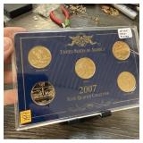 2007 PROOF STATE QUARTERS GOLD PLATED