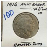1916 BUFFALO NICKEL ROTATED DIES