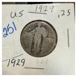 1929 STANDING LIBERTY SILVER QUARTER