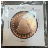 1 OZ COPPER BULLION ROUND EAGLE