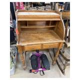 VINTAGE SMALL LOW PROFILE ROLL TOP DESK