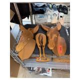 LOT OF WOOD DONKEY WALL DECOR