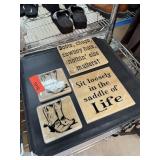 LOT OF WESTERN DECOR COASTERS & TRIVETS