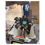 LOT OF CROSSES W METAL BASKET