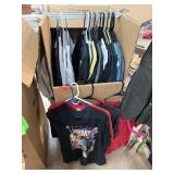WARDROBE BOX W LARGE LOT OF MIXED GRAPHIC T-SHIRTS