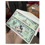 2PC VINTAGE DISNEY DOLLARS CURRENCY NOTES