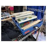 LOT OF DRAFTING TOOLS AND BOX