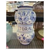 LARGE BLUE & WHITE ITALIAN PETORAL VASE
