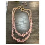VINTAGE PINK AURORA BOREALIS CRYSTAL NECKLACE