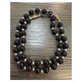 STERLING SILVER CLASPED BEADED NECKLACE
