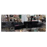 CONTENTS OF SHELF LARGE LOT OF SPEAKERS