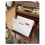 Z GALLERIE WHITE NEWSPAPER MAGAZINE RACK