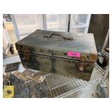 ANTIQUE WOOD TACKLE BOX ? TOOLS ?