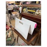 Z GALLERIE WHITE NEWSPAPER MAGAZINE RACK