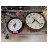 2PC VTG GE WALL CLOCKS 1 CORD AS IS