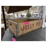 VINTAGE JOLLY POP HANDLED WOOD CRATE