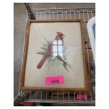 VINTAGE CARDINAL LITHO PRINT