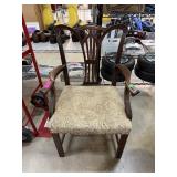VINTAGE CHIPPENDALE STYLE ARM CHAIR