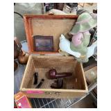 BOX W ANTIQUE MAGIC LANTERN SLIDE PIPE PCS / CASE