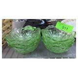 6 PIECE DESSERT CUPS INDIANA GLASS PEBBLE LEAF 6 PIECE DESSERT CUPS INDIANA GLASS PEBBLE LEAF