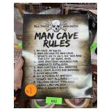 METAL SIGN / MAN CAVE RULES METAL SIGN / MAN CAVE RULES