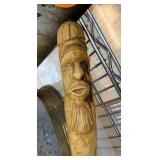LARGE CARVED WOOD WALKING STICK LARGE CARVED WOOD WALKING STICK