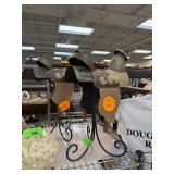 PAIR OF LARGE SADDLE THEME CANDLE HOLDERS PAIR OF LARGE SADDLE THEME CANDLE HOLDERS