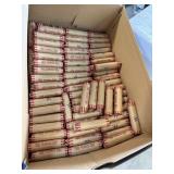 QTY 1 ROLL 50 UNSEARCHED WHEAT PENNIES CENTS QTY 1 ROLL 50 UNSEARCHED WHEAT PENNIES CENTS