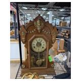 ANTIQUE GINGERBREAD MANTEL CLOCK APPEARS WORKING ANTIQUE GINGERBREAD MANTEL CLOCK APPEARS WORKING