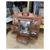 WALL MOUNT MIRRORED SHELF UNIT W DRAWERS WALL MOUNT MIRRORED SHELF UNIT W DRAWERS