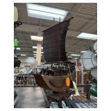 FOLK ART HANDMADE SHIP W STAND FOLK ART HANDMADE SHIP W STAND