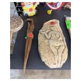 FERTILITY DEITY PLASTER WALL ART & TRIBAL KNIVES FERTILITY DEITY PLASTER WALL ART & TRIBAL KNIVES