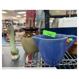 OLDER BLUE POTTERY PITCHER / FRANKOMA / & OTHER OLDER BLUE POTTERY PITCHER / FRANKOMA / & OTHER