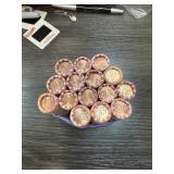 15 BU ROLLS OF SHIELD PENNIES CENTS 15 BU ROLLS OF SHIELD PENNIES CENTS