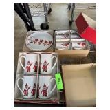 GEORGES BRIARD SANTA CUPS & PLATES SET GEORGES BRIARD SANTA CUPS & PLATES SET