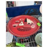 LARGE VINTAGE ROUND METAL TRAY LARGE VINTAGE ROUND METAL TRAY