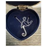 STERLING SILVER LETTER J NECKLACE W BOX STERLING SILVER LETTER J NECKLACE W BOX