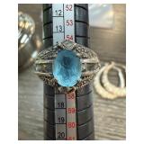 STERLING SILVER TOPAZ MARCASITE RING STERLING SILVER TOPAZ MARCASITE RING