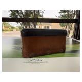 VINTAGE HANDMADE WOOD & LEATHER BOX VINTAGE HANDMADE WOOD & LEATHER BOX