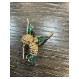 VINTAGE HUMMINGBIRD ENAMELED PIN BROOCH VINTAGE HUMMINGBIRD ENAMELED PIN BROOCH