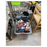 LARGE BIN OF MISC & BARSTOOL LARGE BIN OF MISC & BARSTOOL